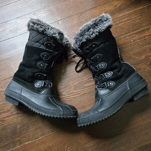 Black And Fur Krombu Winter Boots